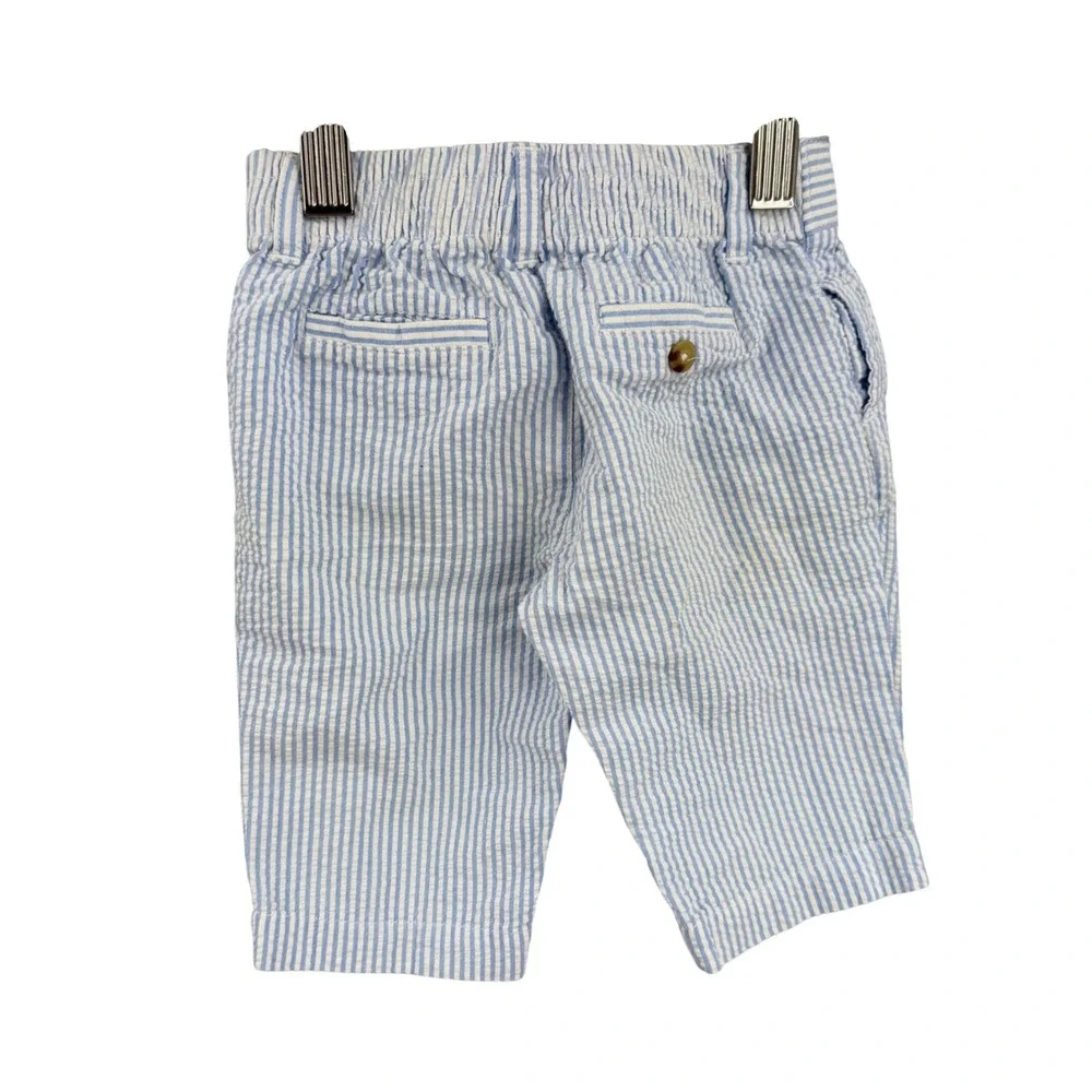 Ralph Lauren Baby Seersucker Pants Size 6 Month Blue White‎ Striped Cotton